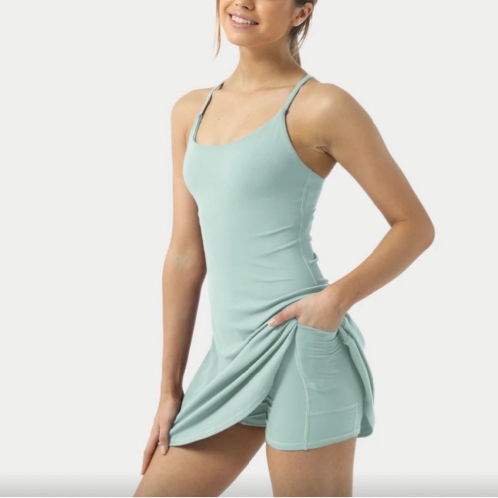 Halara Everyday Cloudful Fabric Backless 2-in-1 Flare Workout Dress-Wannabe